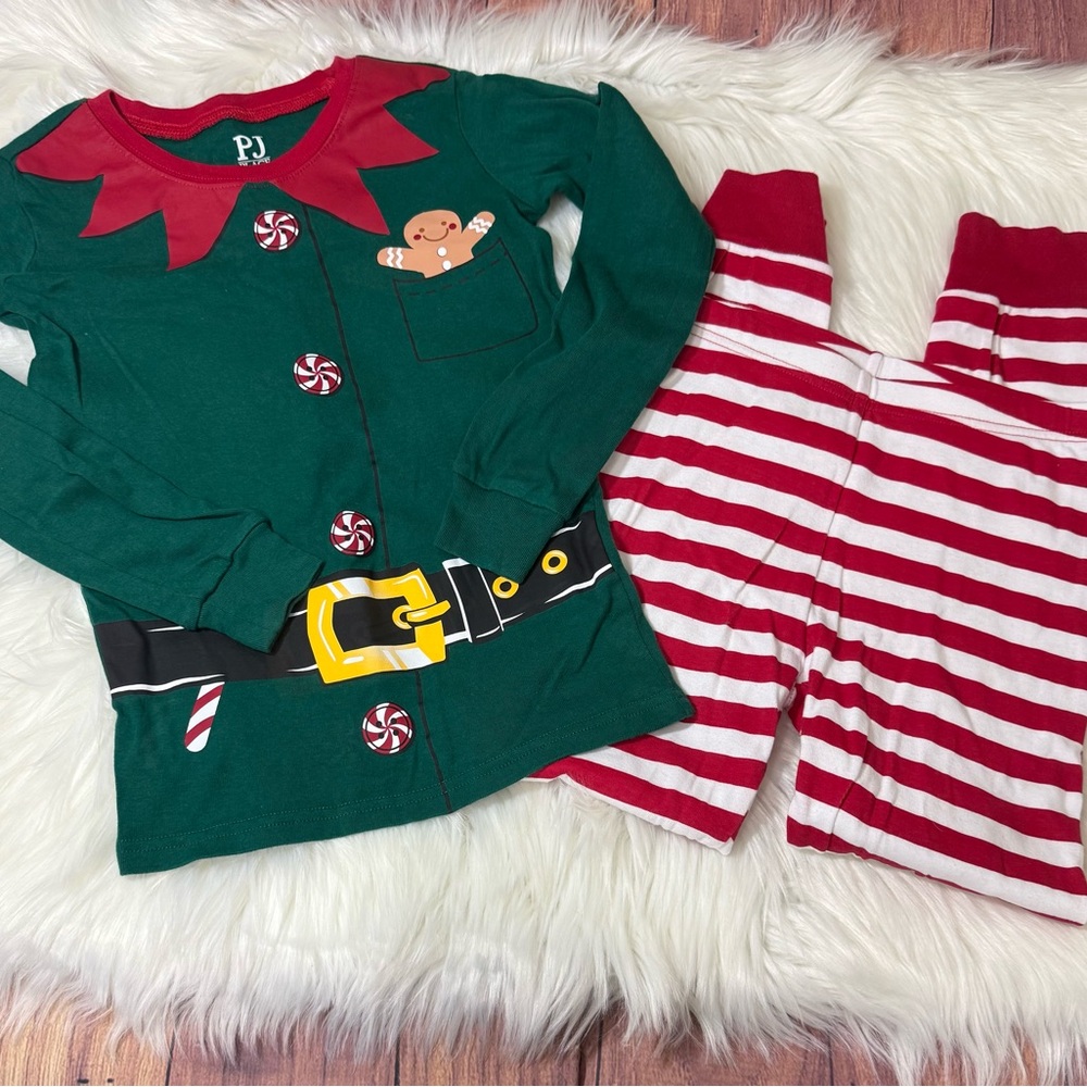 PJ Place Christmas Elf Pajama 2 Piece Set - Kids Size 8